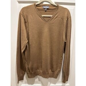 Bonobos Mens Sweater 100% Extra Fine Merino‎ Wool V Neck Knitted Standard Size L